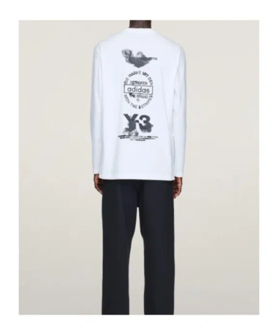 Y-3 Pattern-printed Long-sleeved T-shirt In White
