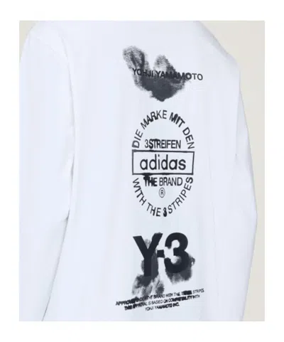 Y-3 Pattern-printed Long-sleeved T-shirt In White