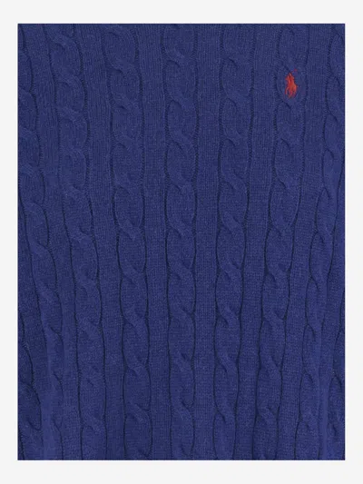 Polo Ralph Lauren Sweater Pullover Cable Knit Oversize In Blue