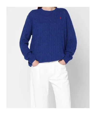 Polo Ralph Lauren Sweater Pullover Cable Knit Oversize In Blue