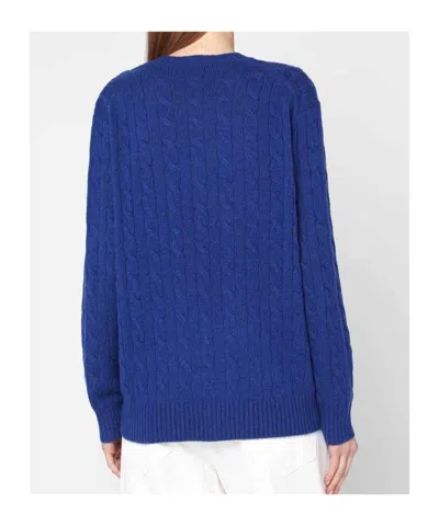 Polo Ralph Lauren Sweater Pullover Cable Knit Oversize In Blue