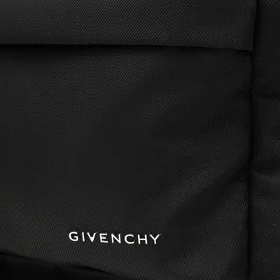 Givenchy Black Backpack With Adjustable Shoulder Straps And Logo On Front In Tech Fabric Man In Black