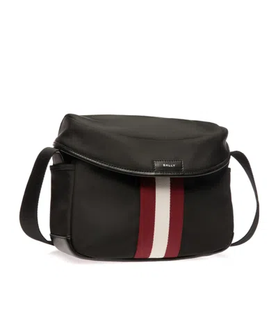 Bally Code Logo Patch Crossbody Bag In Black