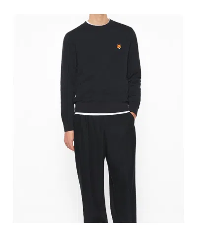 Maison Kitsuné Maison Kitsune Fox Head Regular Sweatshirt In Black