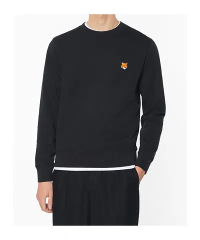 Maison Kitsuné Maison Kitsune Fox Head Regular Sweatshirt In Black