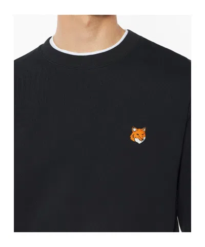Maison Kitsuné Maison Kitsune Fox Head Regular Sweatshirt In Black
