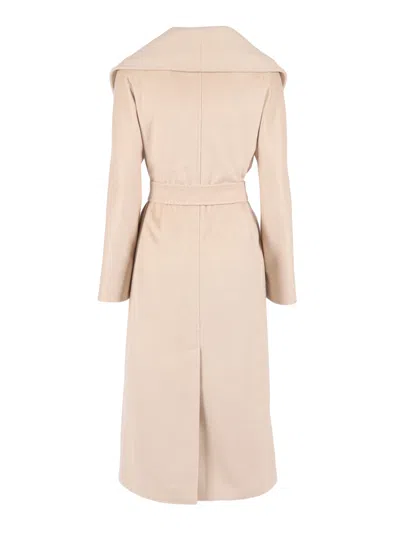Max Mara Studio Belted Coat In Neutral