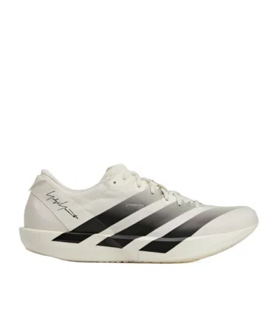 Y-3 White Black Adios 9 Mesh Elasticized Rubber-sole Sneakers In White