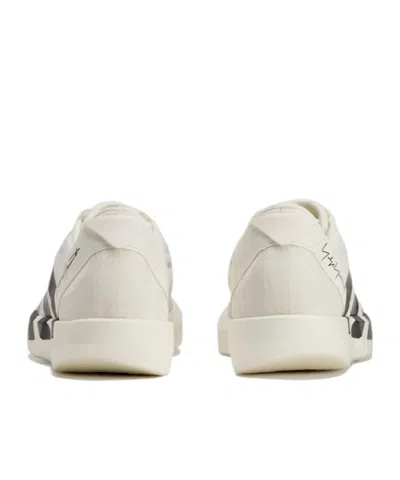 Y-3 White Black Adios 9 Mesh Elasticized Rubber-sole Sneakers In White