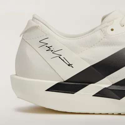 Y-3 White Black Adios 9 Mesh Elasticized Rubber-sole Sneakers In White