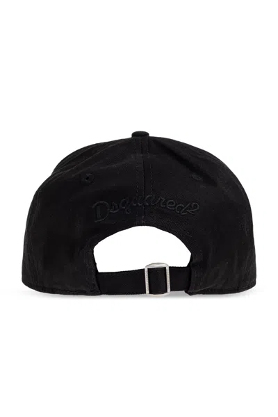 Dsquared2 Distressed Baseball Cap In Black