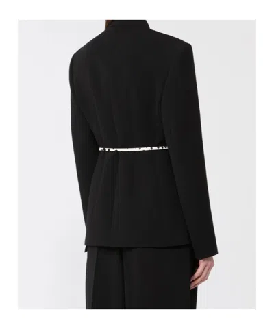 Max Mara Studio Single-breasted Blazer With Belt In Black