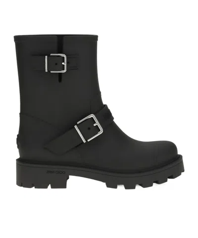 Jimmy Choo Biker Rain Black Tpu Rain Boots Black 42 In Black
