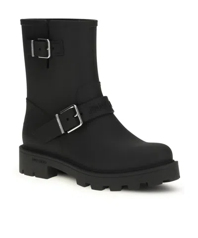 Jimmy Choo Biker Rain Black Tpu Rain Boots Black 42 In Black