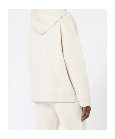 Max Mara Technical Jersey Zip-up Sweatshirt In White