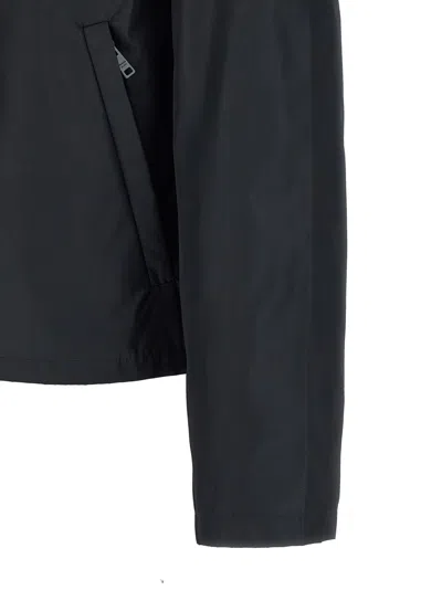 Prada Triangle-patch Zipped Jacket In Black