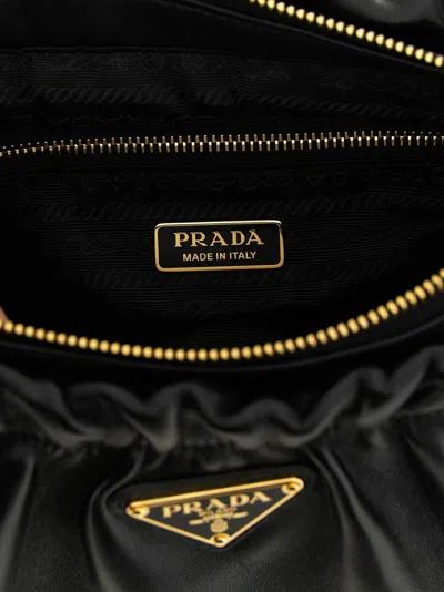 Prada Leather Shoulder Bag In Black