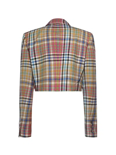 Vivienne Westwood Long Sleeve Cut Off Jacket Heather Check 44 Women In Multi
