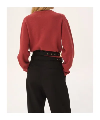 Chloé Short And Fitting Pullover With Wool Logo In Multi