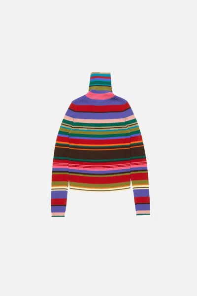 Acne Studios Striped-pattern Turtleneck Sweater In Multi