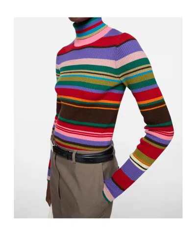 Acne Studios Striped-pattern Turtleneck Sweater In Multi