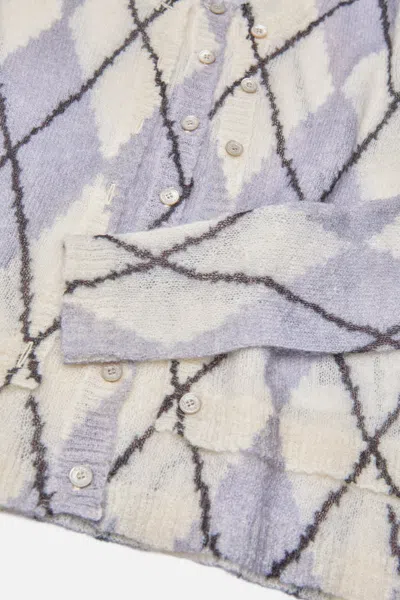 Acne Studios Lilac And Grey Mohair Sweater In White
