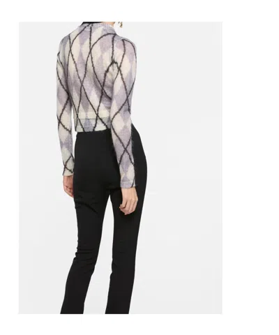 Acne Studios Lilac And Grey Mohair Sweater In White