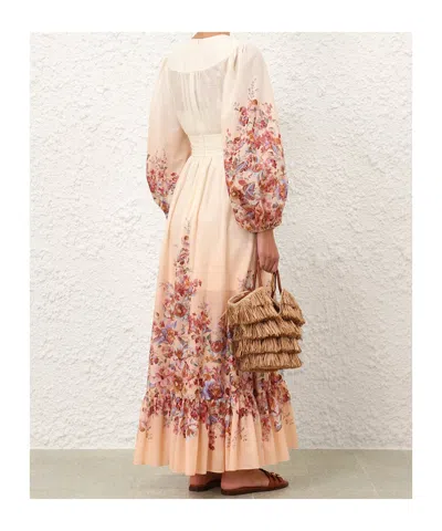 Zimmermann Awaken Plunge Maxi Dress With Separate Slip Clothing In Multi