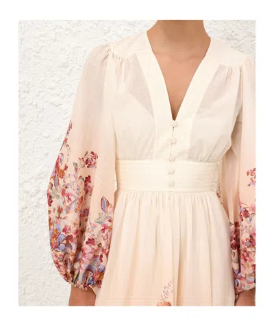 Zimmermann Awaken Plunge Maxi Dress With Separate Slip Clothing In Multi
