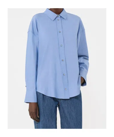 Max Mara Adele Cotton Button-up Shirt In Blue