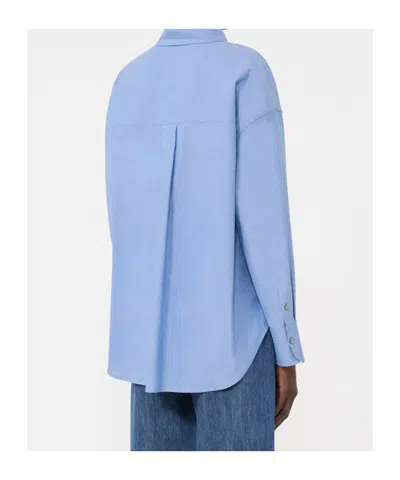 Max Mara Adele Cotton Button-up Shirt In Blue