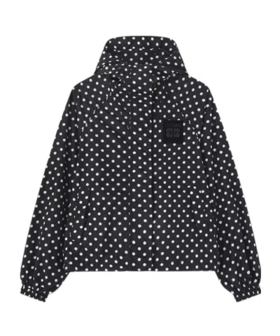 Ganni Flyweight Banana Graphic Long Coat In Black