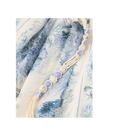 Zimmermann Wanderlust Belted Pleated Printed Cotton Maxi Skirt In Blue