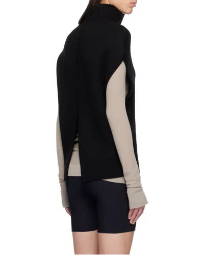 Totême Wool Turtleneck Vest Layered Design In Black