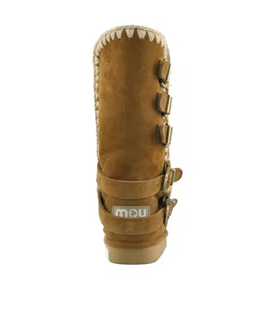 Mou Eskimo Buckle Strap Boots In Brown