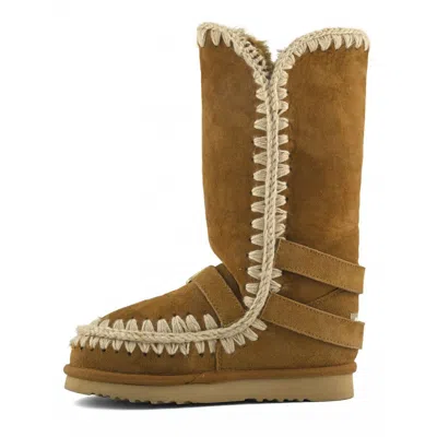 Mou Eskimo Buckle Strap Boots In Brown