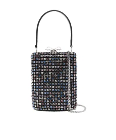 Self-portrait Mini Handbag With Multi-colored Crystal Surface And Bow Closure In Multi