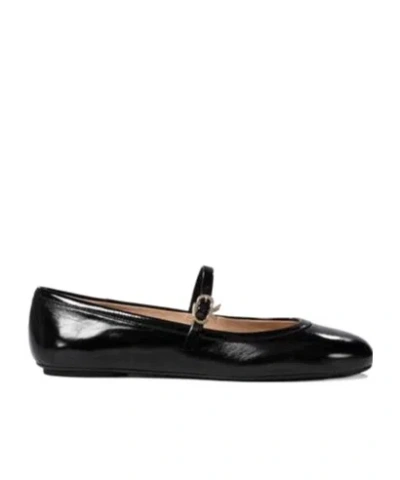 Gianvito Rossi Mary Ribbon Patent Leather Ballet Flats In Black