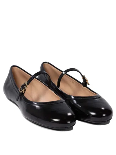 Gianvito Rossi Mary Ribbon Patent Leather Ballet Flats In Black