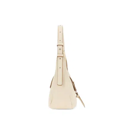 Hogan Shoulder Bag Textured Finish Adjustable Strap In Neutral