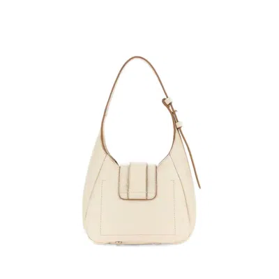 Hogan Shoulder Bag Textured Finish Adjustable Strap In Neutral