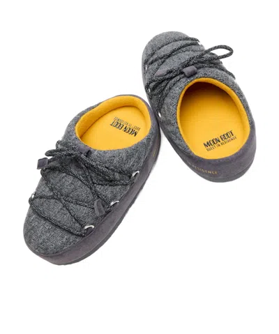 Moon Boot Grey Versatile Fashion Mule Shoes In Gray