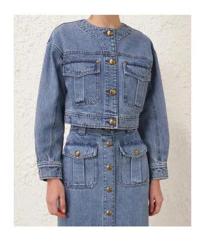 Zimmermann Button-up Denim Jacket In Blue