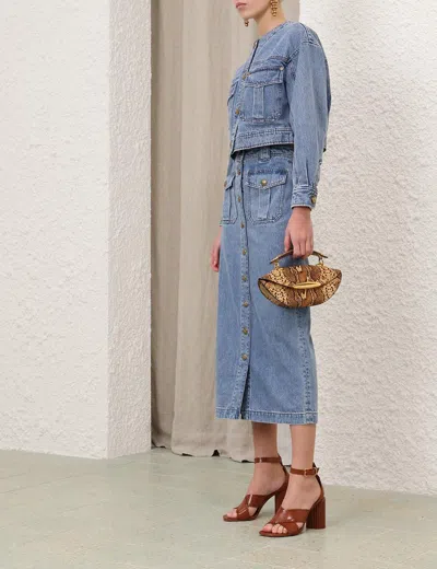 Zimmermann Button-up Denim Jacket In Blue