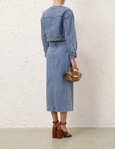 Zimmermann Button-up Denim Jacket In Blue