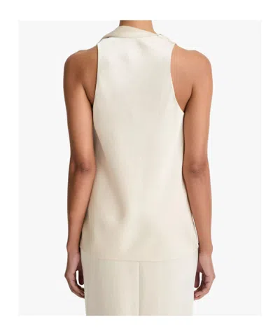 Vince Sleeveless Scarf Satin Top In Neutral