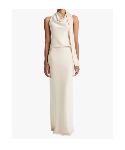 Vince Sleeveless Scarf Satin Top In Neutral