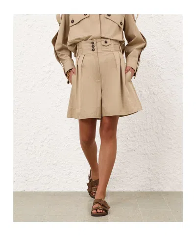 Zimmermann Rebellion Cargo Shortss Beige In Neutral