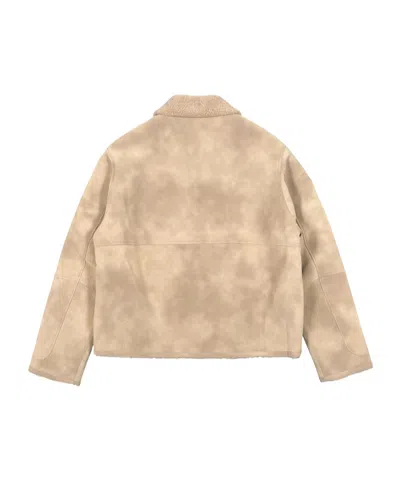 Represent Zipped Shearling Collar Jacket In Brown