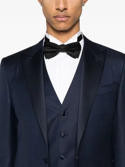 Canali Three-piece Suit In Blue
